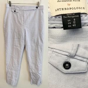 Anthropologie The Essential Slim Pants Fully Lined Size 8 Blue